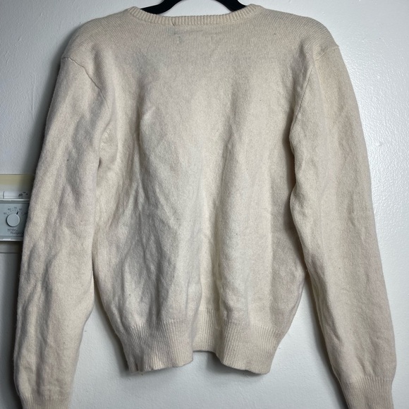 Polo by Ralph Lauren v neck Sweater, Lambswool, cream Size L - Picture 4 of 6